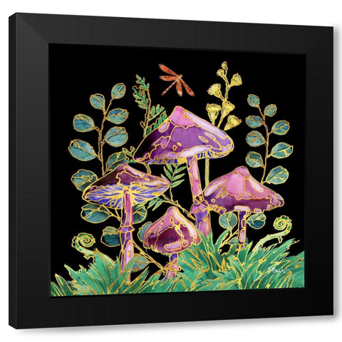 Far Out Mushrooms III Black Modern Wood Framed Art Print by Brent, Paul