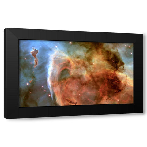 Abstract 14 Black Modern Wood Framed Art Print with Double Matting by Lee, Rachel
