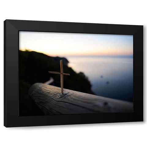 Abstract 15 Black Modern Wood Framed Art Print with Double Matting by Lee, Rachel