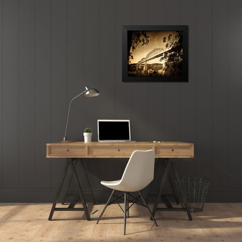 Afternoon Walnut Black Modern Wood Framed Art Print by Lee, Rachel
