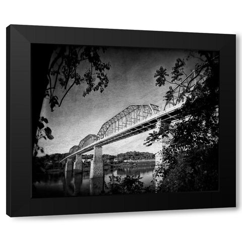 Afternoon Walnut BW Black Modern Wood Framed Art Print with Double Matting by Lee, Rachel