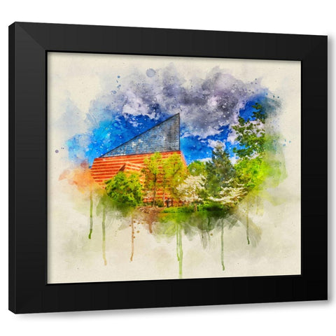 Aquarium 2 HDR Watercolor Black Modern Wood Framed Art Print by Lee, Rachel