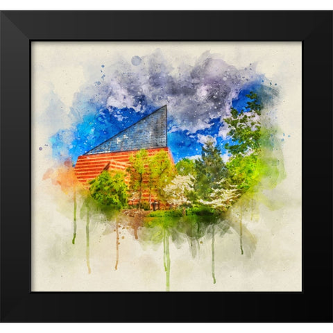 Aquarium 2 HDR Watercolor Black Modern Wood Framed Art Print by Lee, Rachel