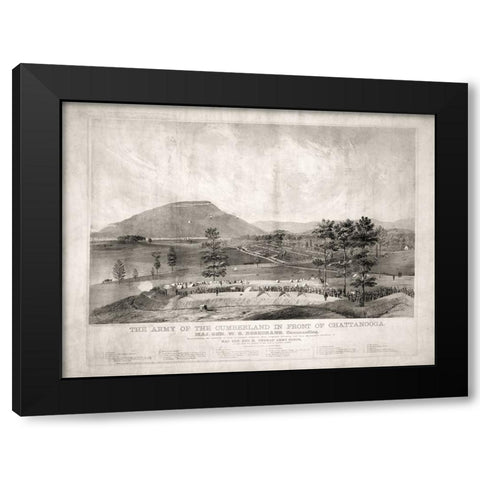 Army of the Cumberland at Chattanooga 1863 Black Modern Wood Framed Art Print with Double Matting by Lee, Rachel