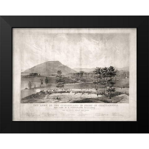 Army of the Cumberland at Chattanooga 1863 Black Modern Wood Framed Art Print by Lee, Rachel