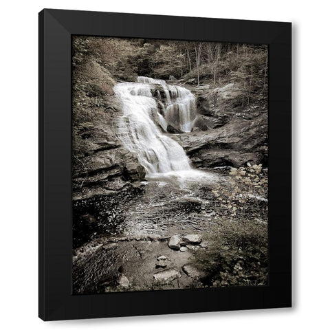 Bald River Falls Sepia Black Modern Wood Framed Art Print by Lee, Rachel