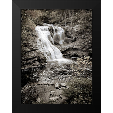Bald River Falls Sepia Black Modern Wood Framed Art Print by Lee, Rachel