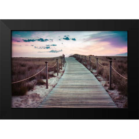 Beach 1 Black Modern Wood Framed Art Print by Lee, Rachel