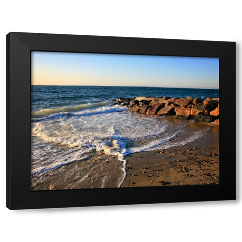 Beach 16 Black Modern Wood Framed Art Print by Lee, Rachel
