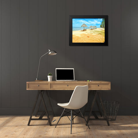 Beach 5 Black Modern Wood Framed Art Print by Lee, Rachel