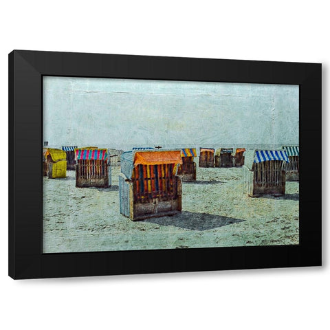 Beach 6 Painted Black Modern Wood Framed Art Print with Double Matting by Lee, Rachel