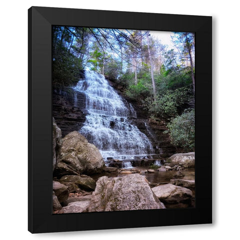 Benton Falls 4 Black Modern Wood Framed Art Print with Double Matting by Lee, Rachel