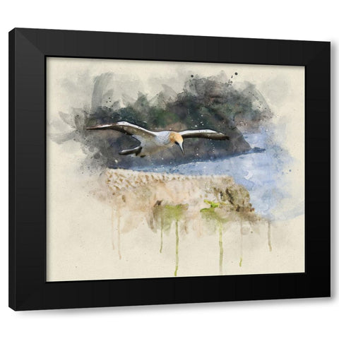 Bird 19 Watercolor Black Modern Wood Framed Art Print by Lee, Rachel