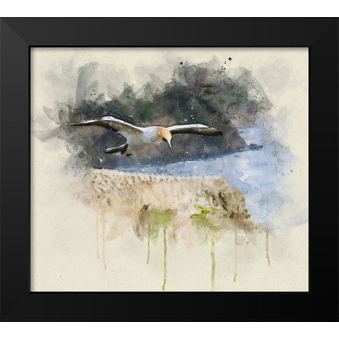 Bird 19 Watercolor Black Modern Wood Framed Art Print by Lee, Rachel