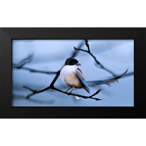 Bird 30 Black Modern Wood Framed Art Print by Lee, Rachel