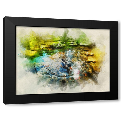 Bird 34 Watercolor Black Modern Wood Framed Art Print by Lee, Rachel