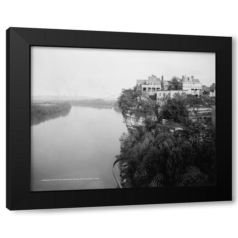 Bluffs of TN River Chattanooga 1917 Black Modern Wood Framed Art Print with Double Matting by Lee, Rachel