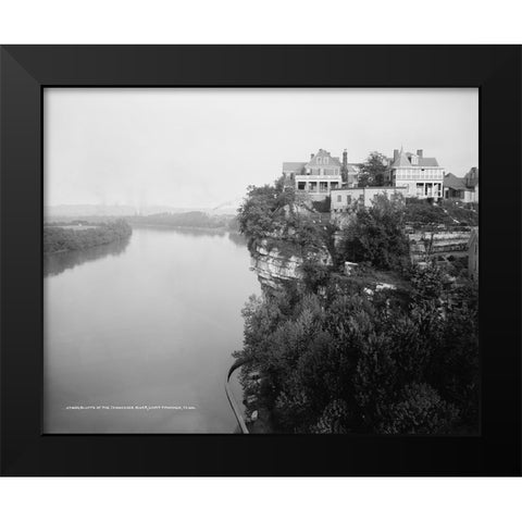 Bluffs of TN River Chattanooga 1917 Black Modern Wood Framed Art Print by Lee, Rachel