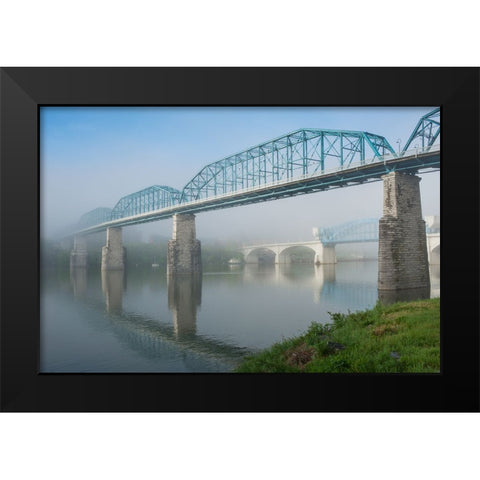 Bridges Soft Black Modern Wood Framed Art Print by Lee, Rachel