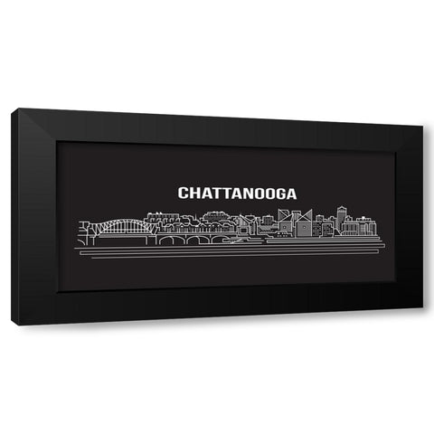 Chattanooga Abstract Drawing Black Modern Wood Framed Art Print by Lee, Rachel