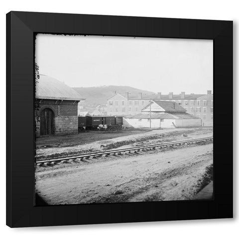 Chattanooga Adams Express Office 1864 Black Modern Wood Framed Art Print with Double Matting by Lee, Rachel