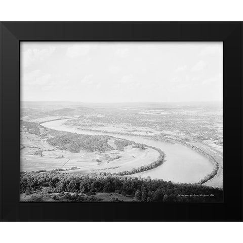 Chattanooga TN River from Lookout 1902 Black Modern Wood Framed Art Print by Lee, Rachel