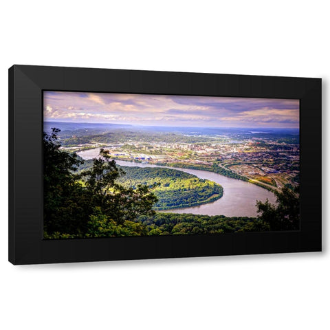 Downtown From Lookout 1 Black Modern Wood Framed Art Print with Double Matting by Lee, Rachel