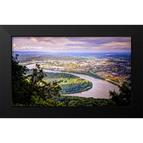 Downtown From Lookout 1 Black Modern Wood Framed Art Print by Lee, Rachel