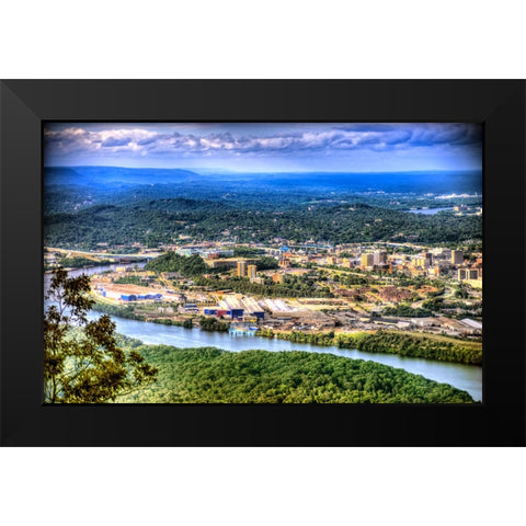 Downtown From Lookout 2 Black Modern Wood Framed Art Print by Lee, Rachel