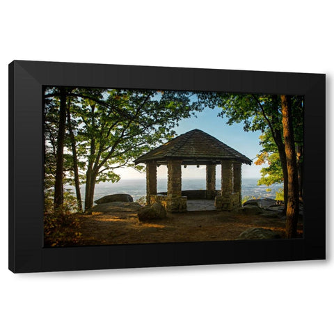 Fall Gazebo Overlook Black Modern Wood Framed Art Print with Double Matting by Lee, Rachel