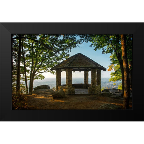 Fall Gazebo Overlook Black Modern Wood Framed Art Print by Lee, Rachel