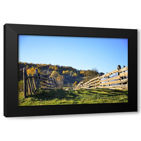 Fence 1 Black Modern Wood Framed Art Print by Lee, Rachel