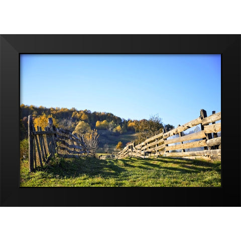 Fence 1 Black Modern Wood Framed Art Print by Lee, Rachel