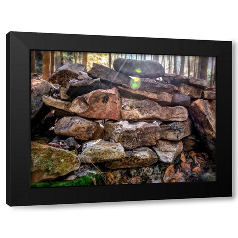 Fire Rocks Black Modern Wood Framed Art Print by Lee, Rachel
