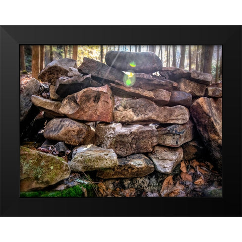 Fire Rocks Black Modern Wood Framed Art Print by Lee, Rachel