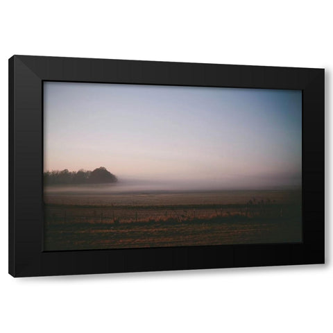 Foggy Field Black Modern Wood Framed Art Print with Double Matting by Lee, Rachel