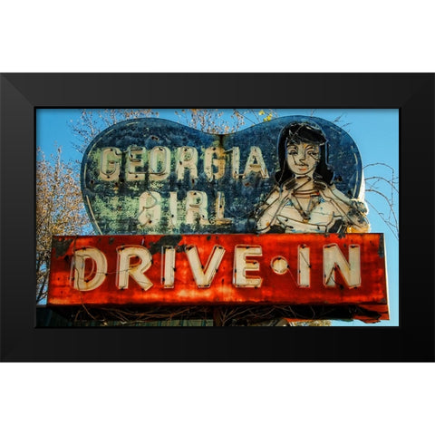 Georgia Girl Drive in Black Modern Wood Framed Art Print by Lee, Rachel
