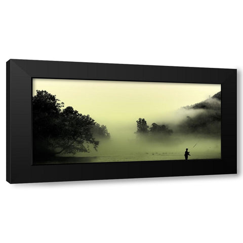 Hiwassee Fishing 1 Black Modern Wood Framed Art Print with Double Matting by Lee, Rachel