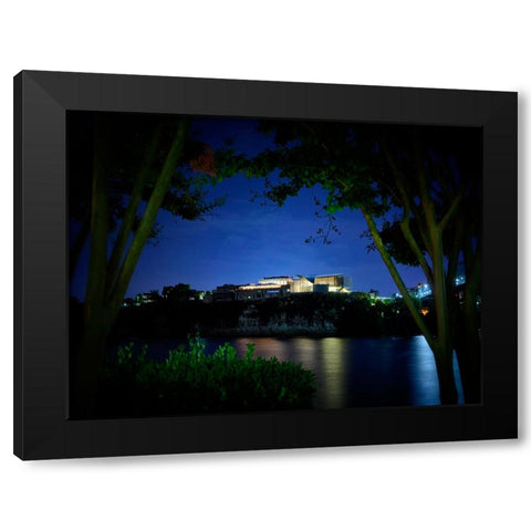 Hunter Summer Night Black Modern Wood Framed Art Print with Double Matting by Lee, Rachel
