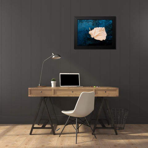 Leaves 3 Black Modern Wood Framed Art Print by Lee, Rachel