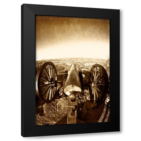 Lookout Cannon 2 Sepia Glow Black Modern Wood Framed Art Print by Lee, Rachel
