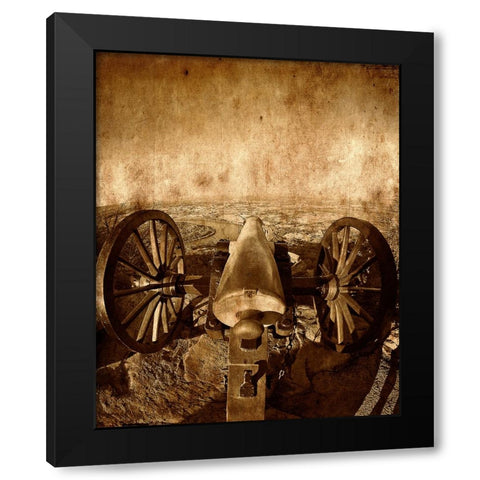 Lookout Cannon 2 Textured Black Modern Wood Framed Art Print by Lee, Rachel