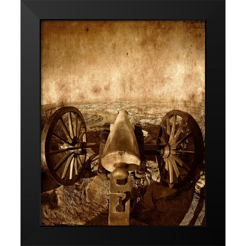 Lookout Cannon 2 Textured Black Modern Wood Framed Art Print by Lee, Rachel