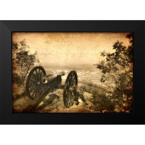Lookout Cannon Textured Black Modern Wood Framed Art Print by Lee, Rachel