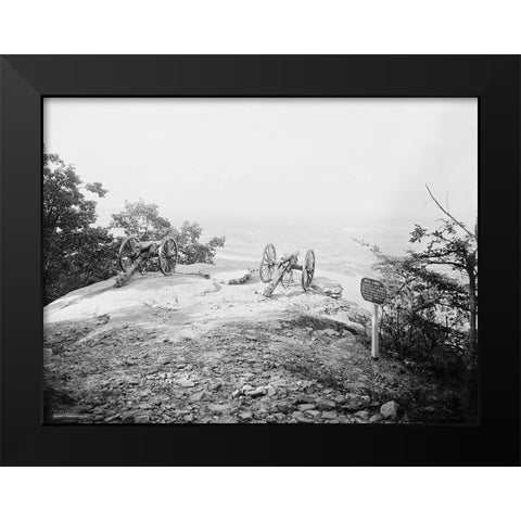 Lookout Cannons Black Modern Wood Framed Art Print by Lee, Rachel