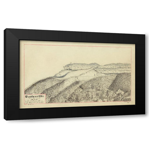Lookout Mtn Drawing Maj Gen Hooker 1864 Black Modern Wood Framed Art Print by Lee, Rachel