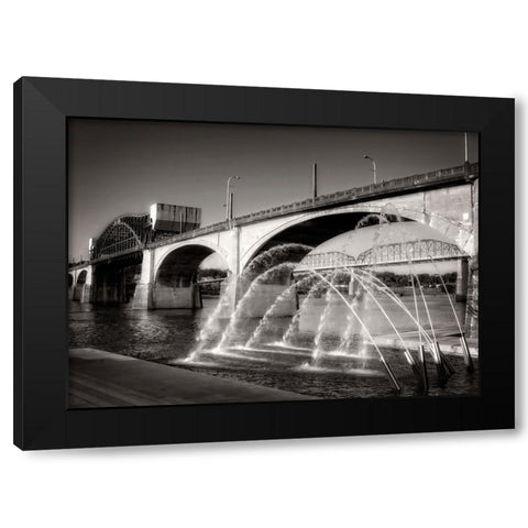 Market And Cannons Sepia Black Modern Wood Framed Art Print with Double Matting by Lee, Rachel