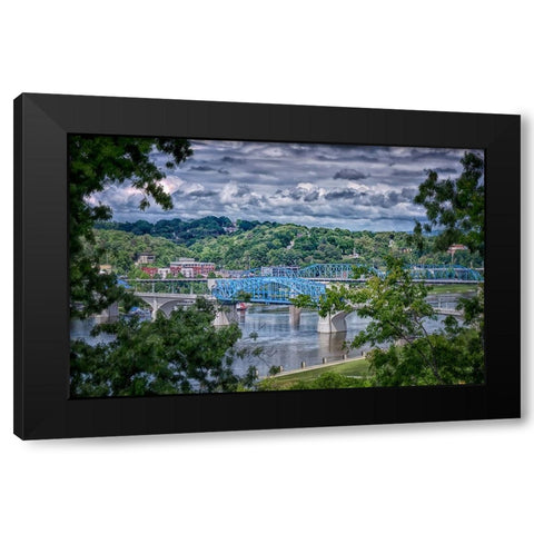 Market Bridge From Cameron Hill Black Modern Wood Framed Art Print with Double Matting by Lee, Rachel