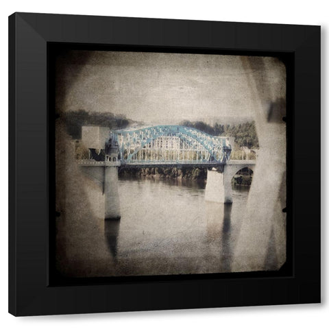 Market Bridge Ground Glass Black Modern Wood Framed Art Print by Lee, Rachel