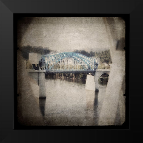 Market Bridge Ground Glass Black Modern Wood Framed Art Print by Lee, Rachel